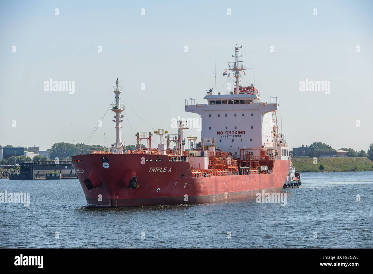 Ships entering the lock in IJmuiden Netherlands one of the largest locks in the world Stock Photo