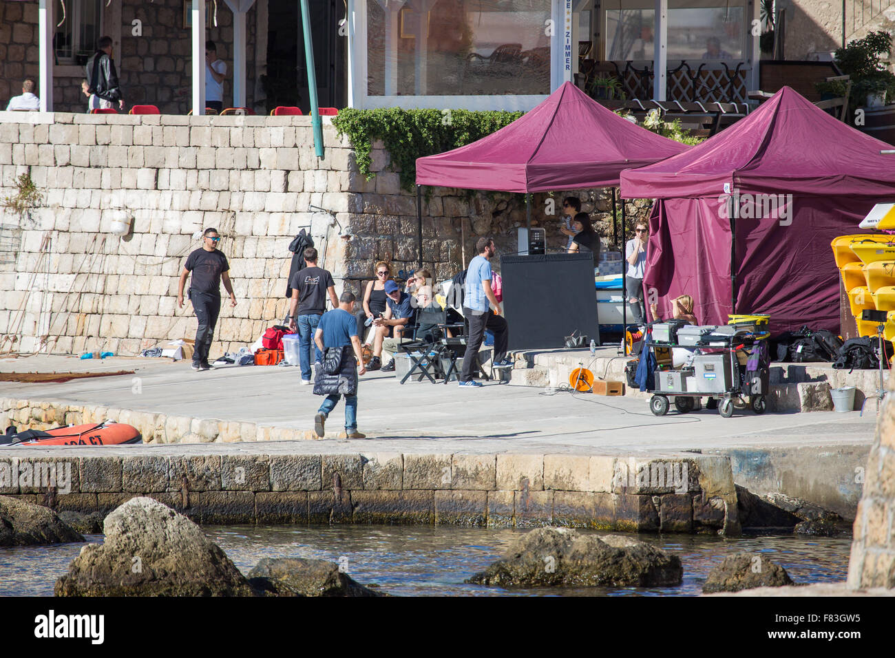 Filming for NBC's 'Emerald City', a 10-part TV series following the famous Wizard of Oz story, taking place in Croatia. The series will also be filmed in Spain and Hungary.  Featuring: Atmosphere Where: Dubrovnik, Croatia When: 04 Nov 2015 Stock Photo