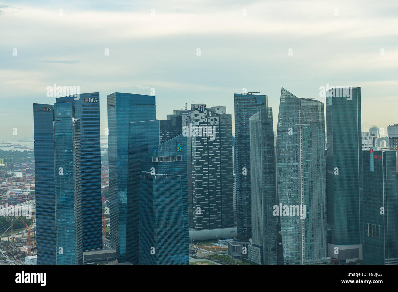 View of Singapore city skyline at sunset Stock Photo - Alamy