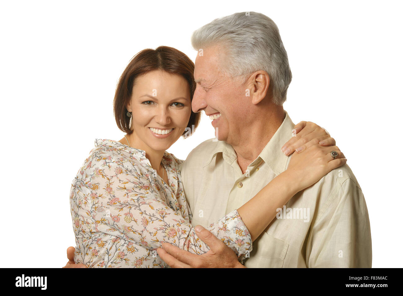 Happy senior father  with daughter Stock Photo