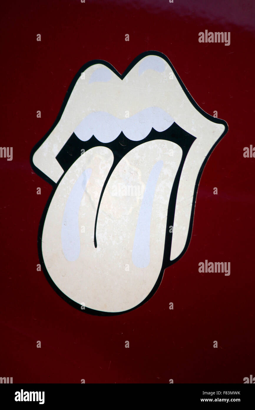 das Logo der Band 'Rolling Stones', Berlin. Stock Photo