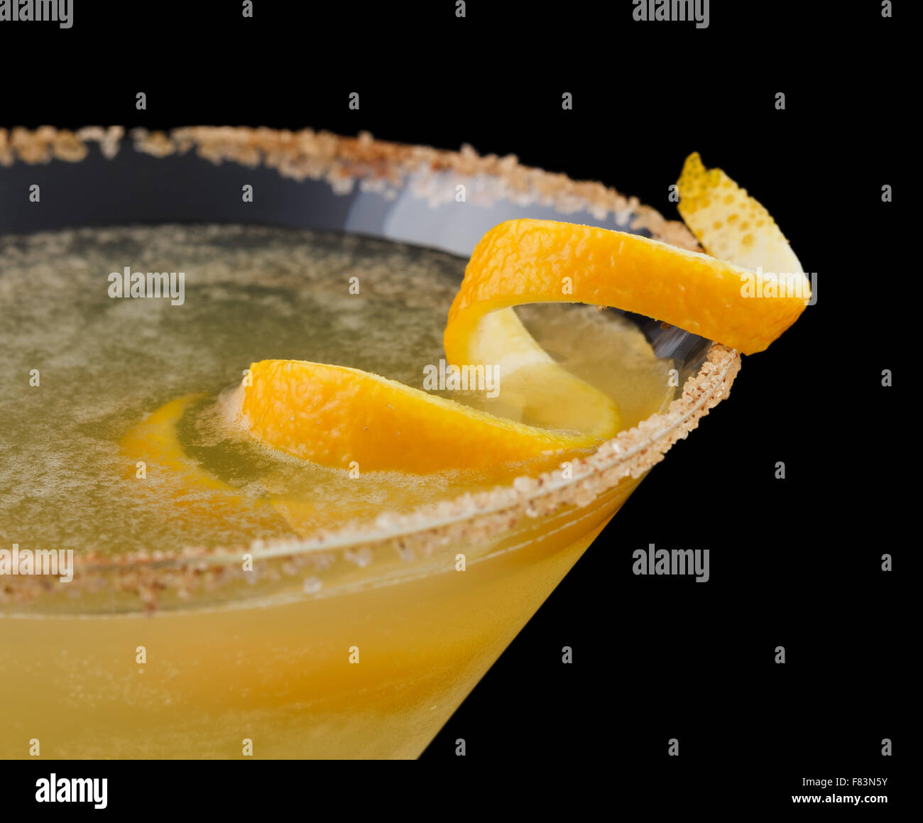 Cable Car cocktail isolated on black background Stock Photo Alamy