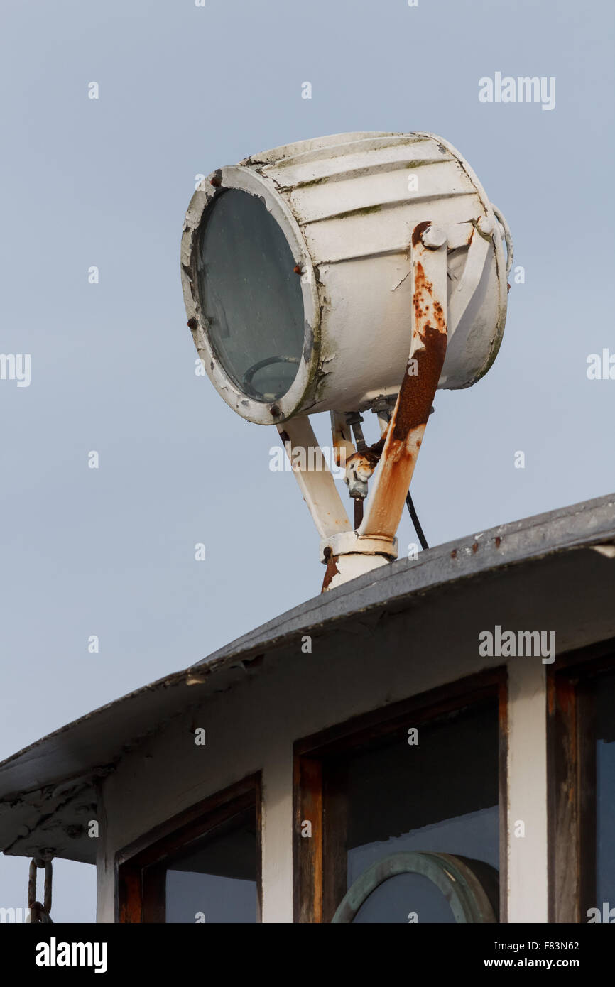 Marine signal light with rust on a boat Stock Photo - Alamy