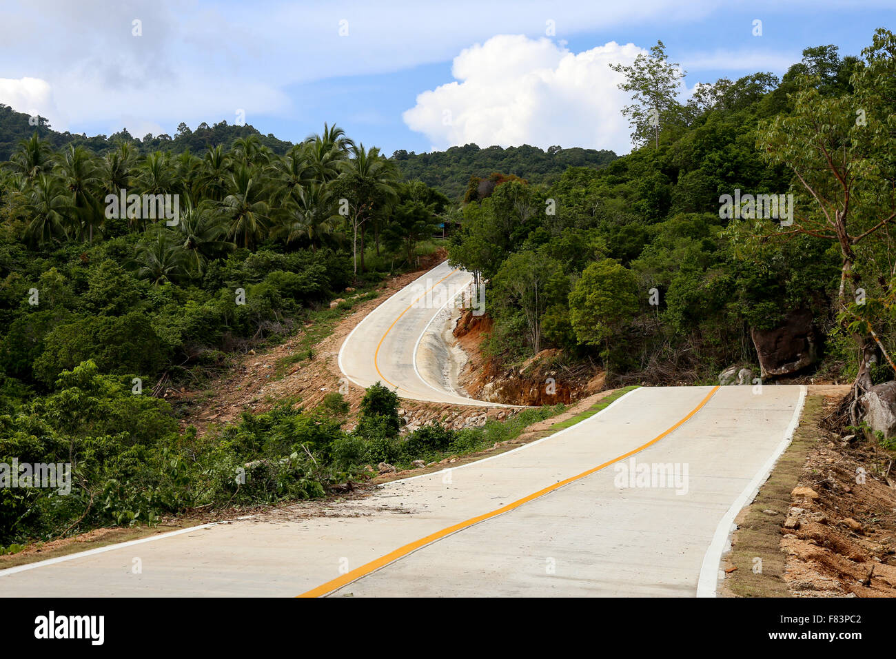 Newly built roads in Koh Phangan Stock Photo Alamy
