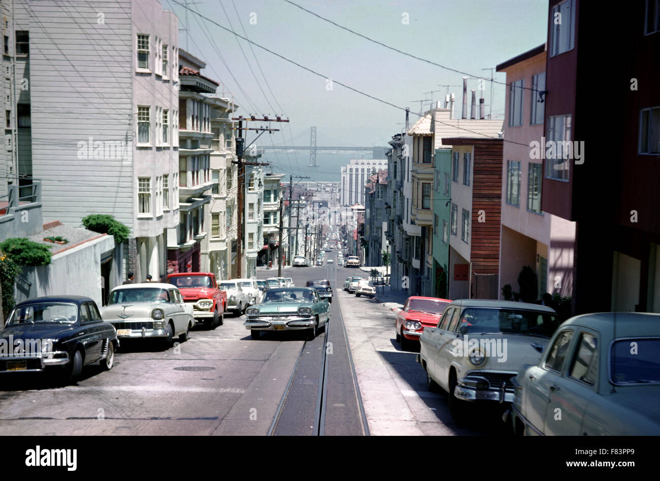 Street Scene, San Francisco, America - 1960's Stock Photo