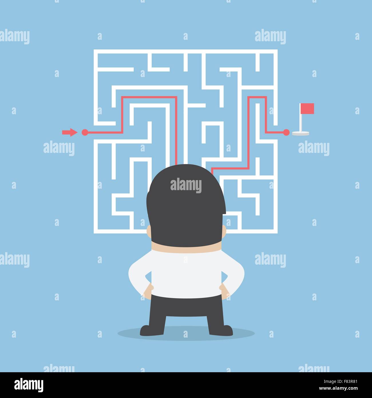 Cartoon illustration complex maze labyrinth hi-res stock photography ...