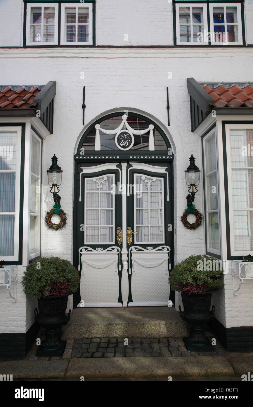 Old door in Husum, North Frisia, Schleswig-Holstein, Germany, Europe Stock Photo