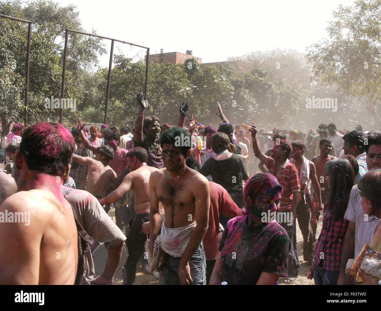 Holi (color festival) celebration in Jawaharlal nehry university, New