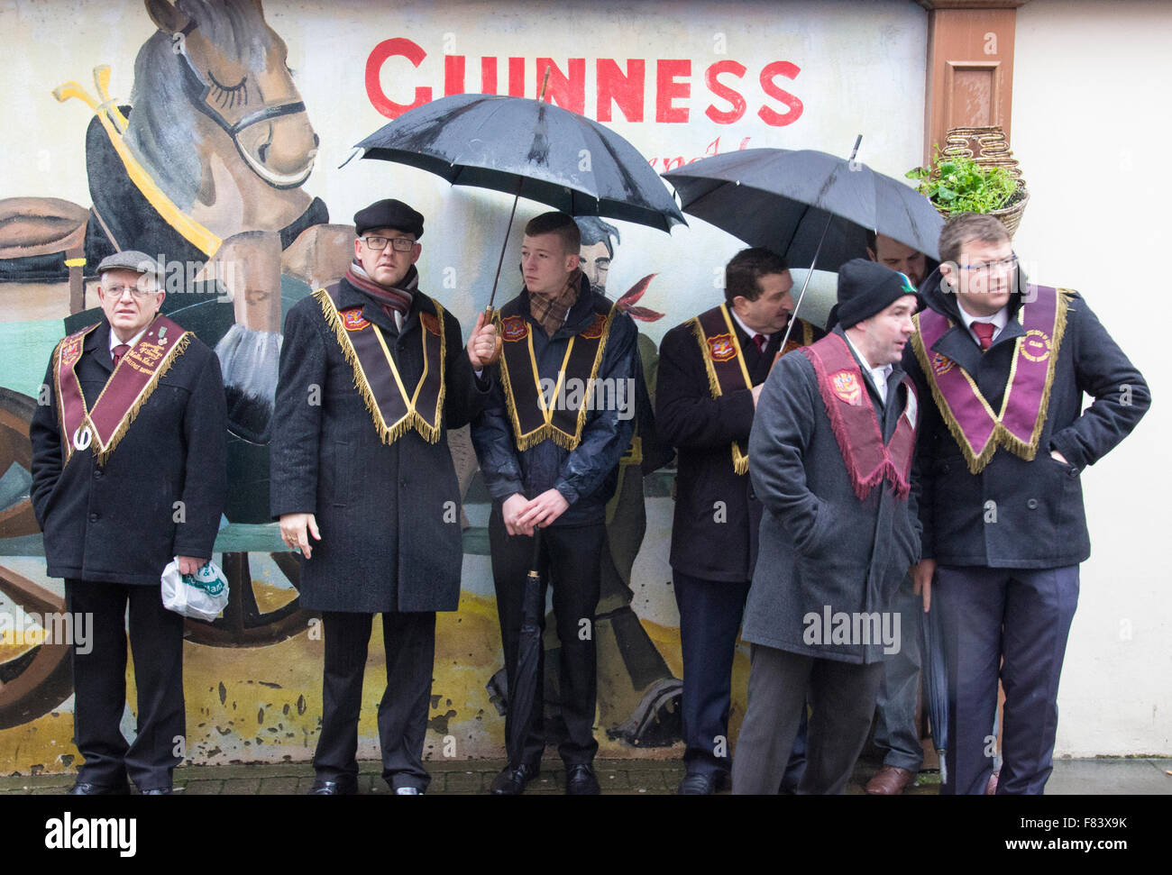 Members of the Apprentice Boys of Derry at the annual Lundy parade