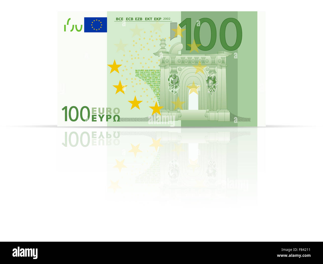 One hundred euro banknote on a white background Stock Photo - Alamy