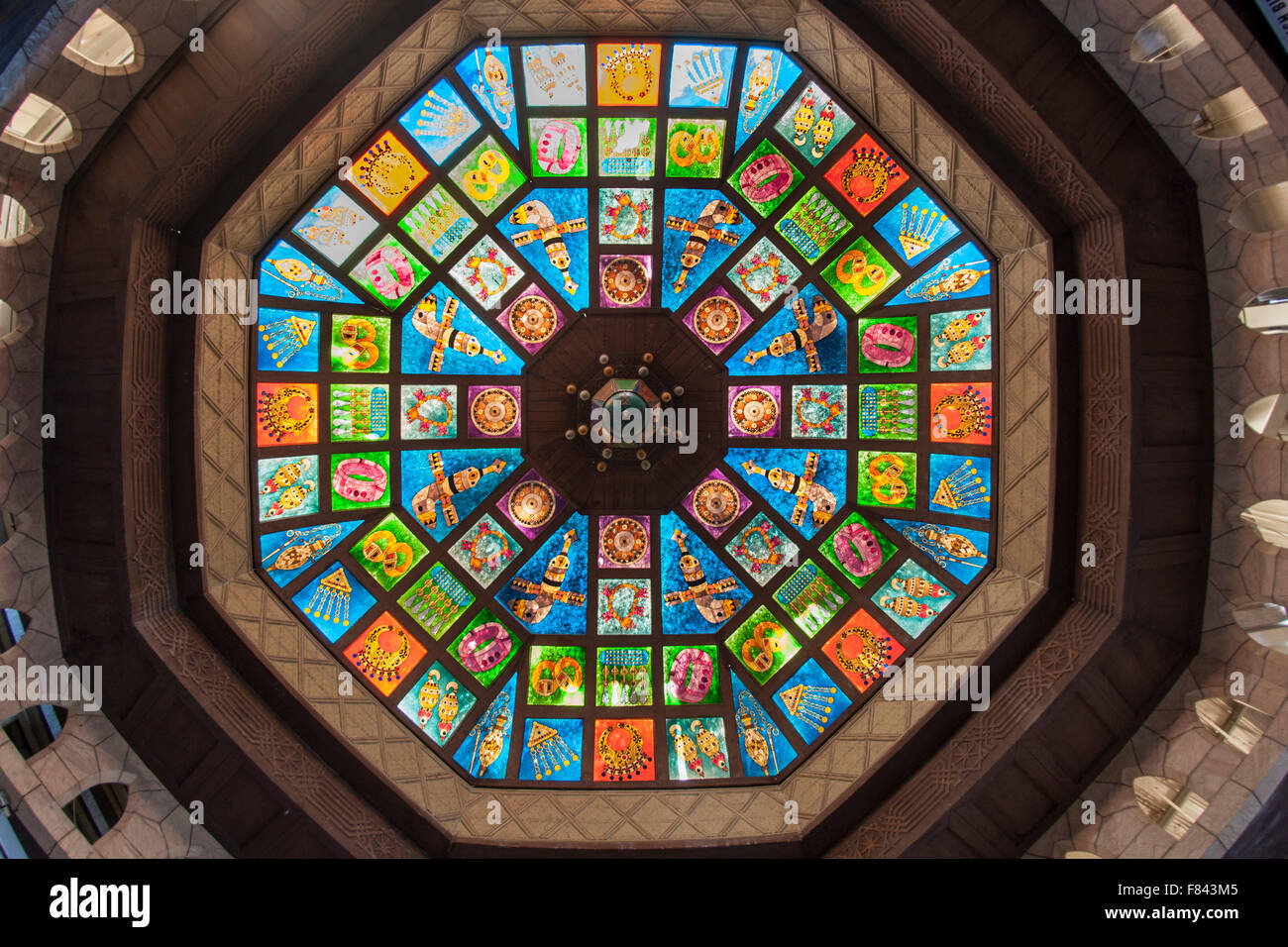 Decorative skylight in the Mutrah souk in Muscat, the capital of the Sultanate of Oman. Stock Photo