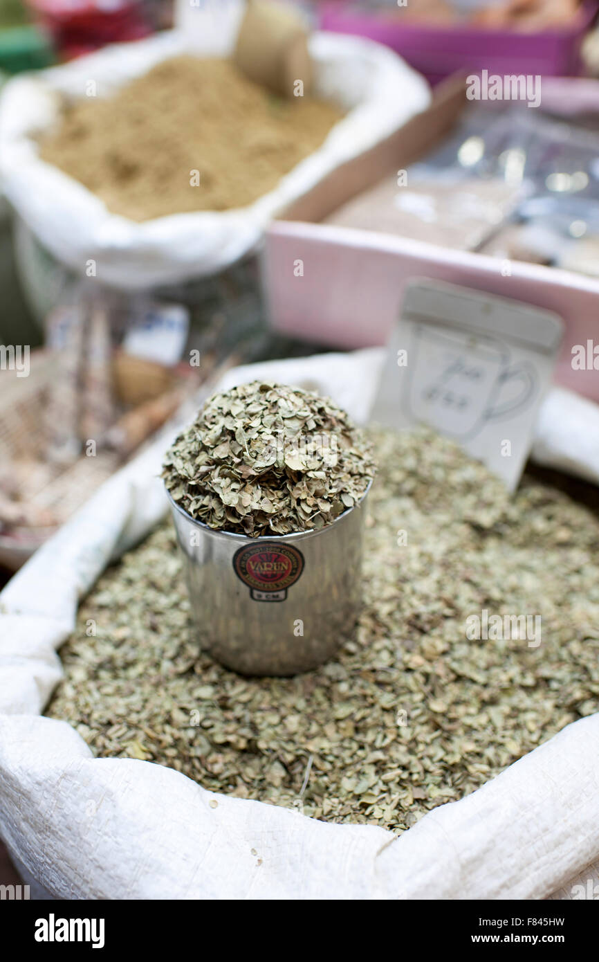 Oregano for sale in the Mutrah souk in Muscat, the capital of the Sultanate of Oman. Stock Photo