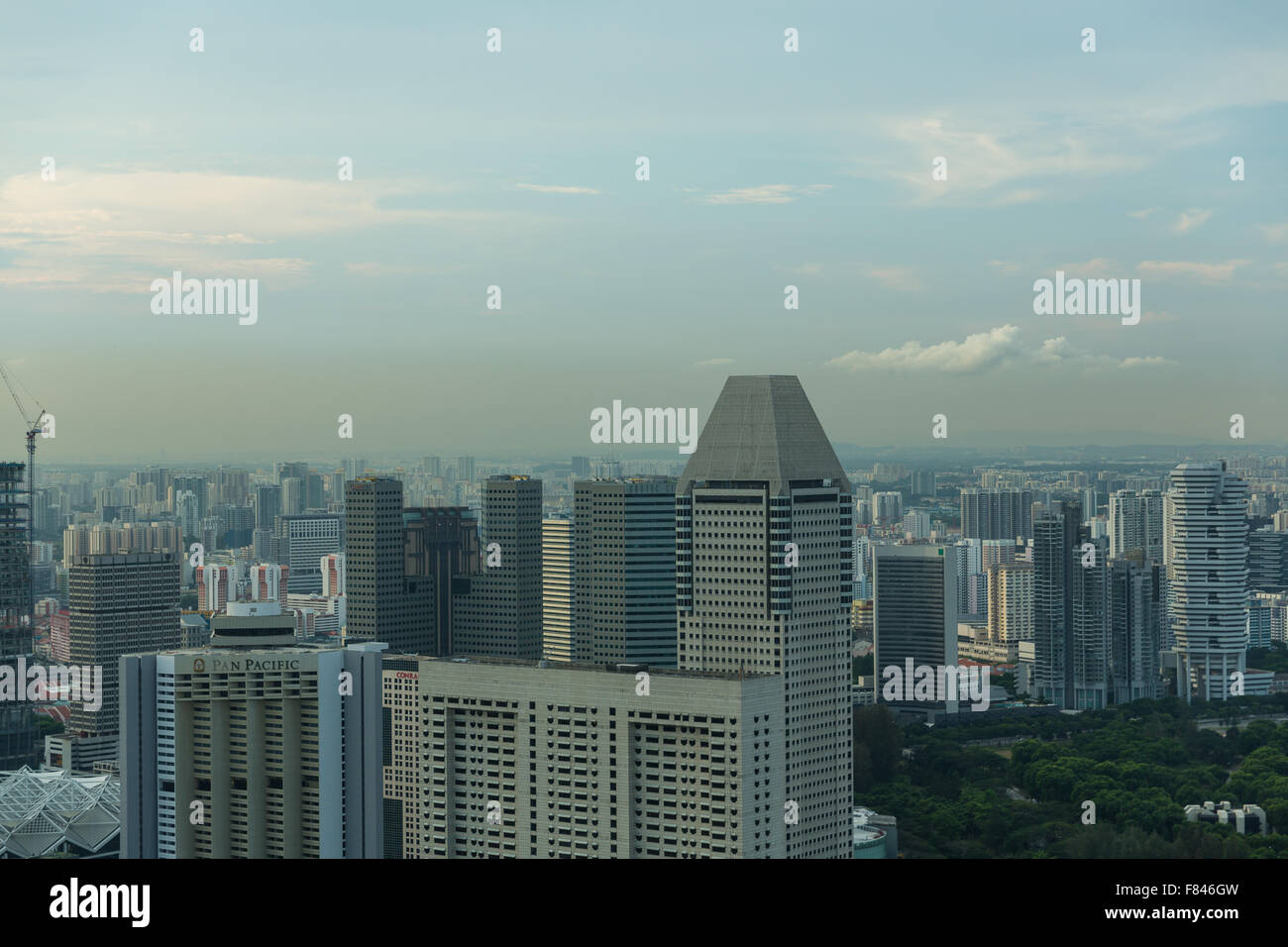 View of Singapore city skyline at sunset Stock Photo - Alamy