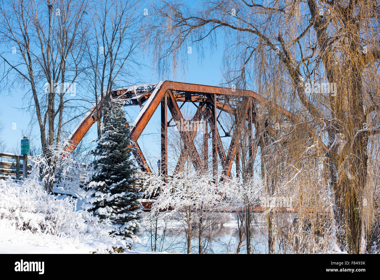 old train bridge Stock Photo