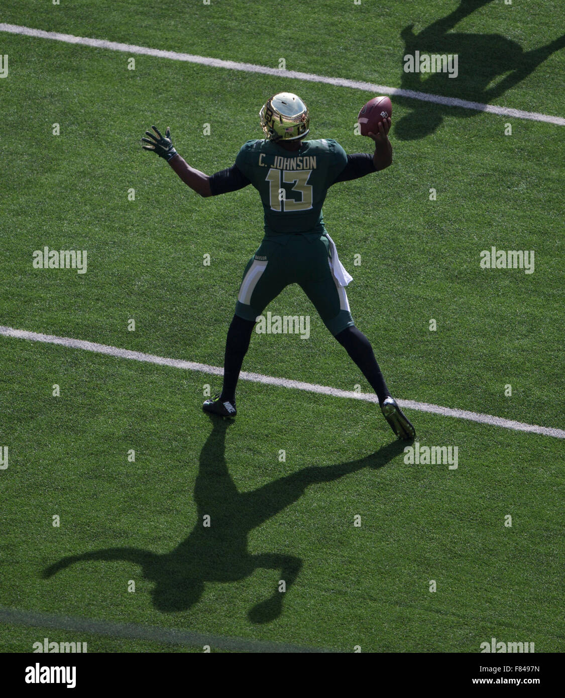 Waco, Texas, USA. 5th Dec, 2015. quarterback Chris Johnson (13) of the Baylor Bears during the NCAA football game between Texas vs Baylor at McLane Stadium in Waco, Texas. Credit: csm/Alamy Live News Stock Photo