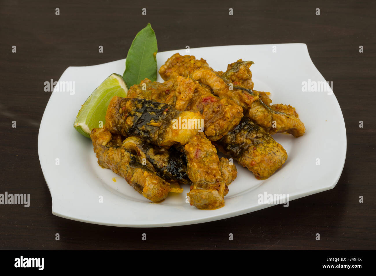 Roasted eel with ginger and lemongrass sauce Stock Photo Alamy