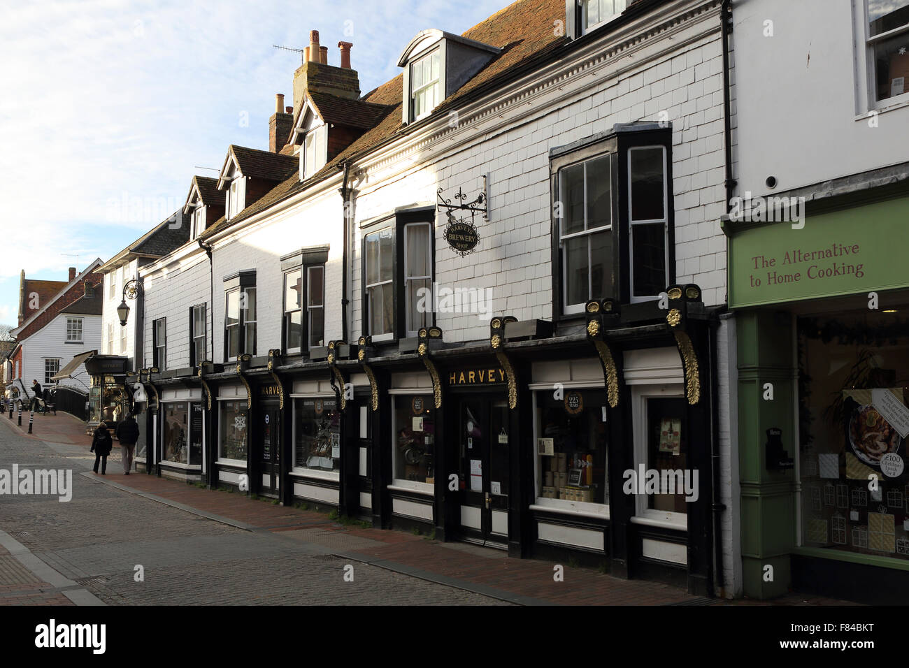 Harveys Brewery shop in Lewes, England. The brewery was established in 1790. Stock Photo