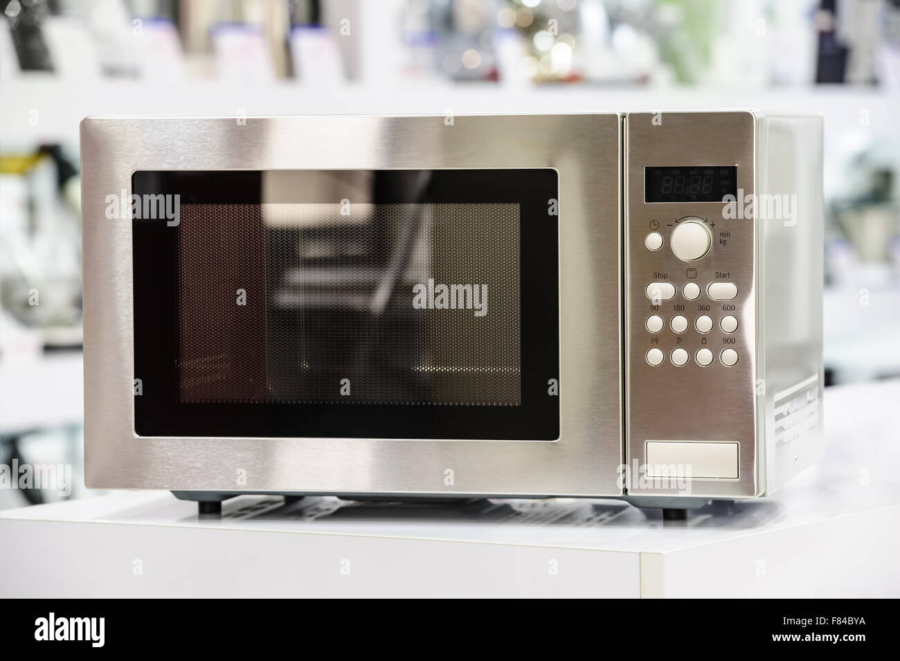 microwave oven in retail store Stock Photo