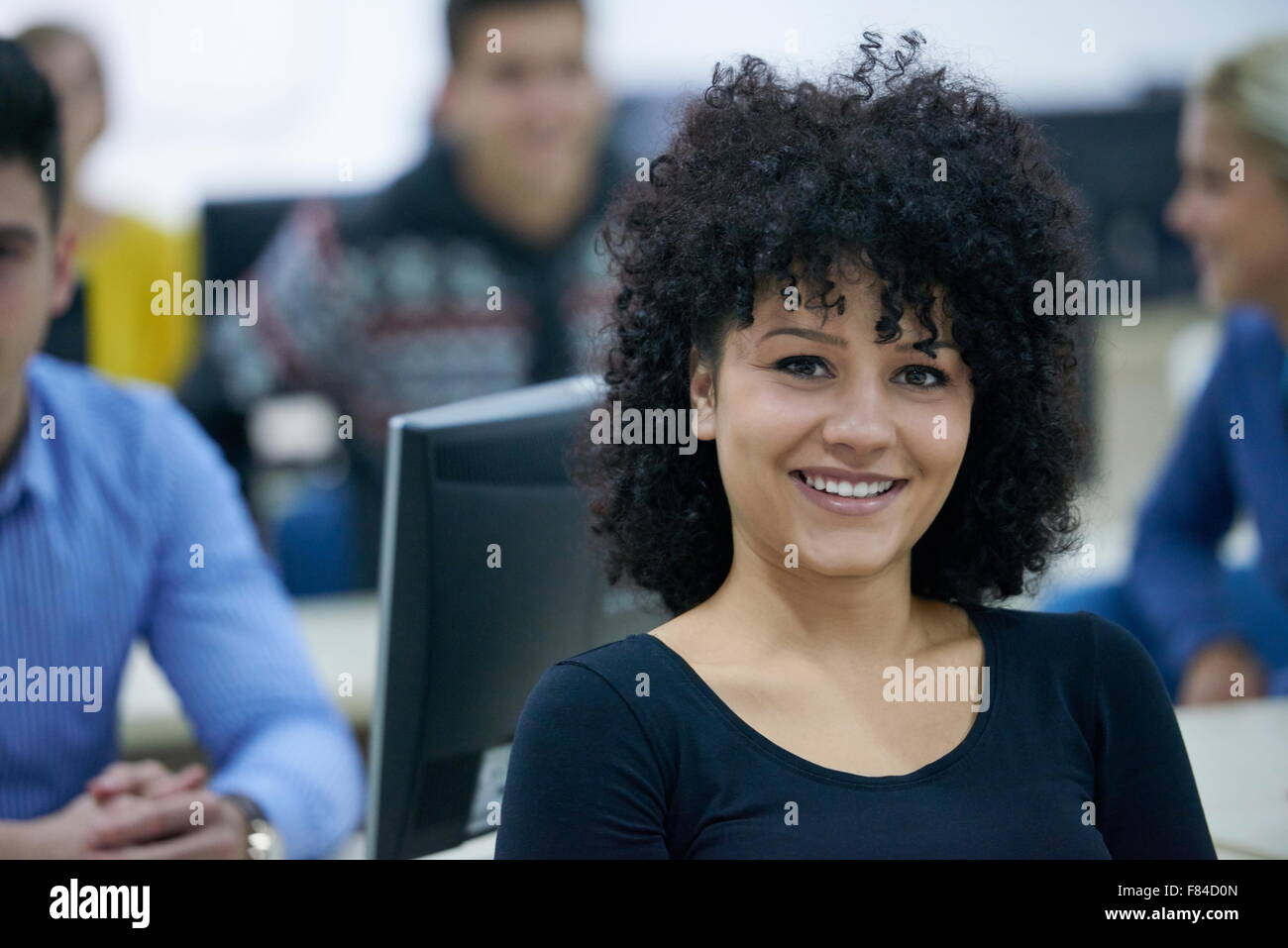 technology students group in computer lab classroom Stock Photo Alamy