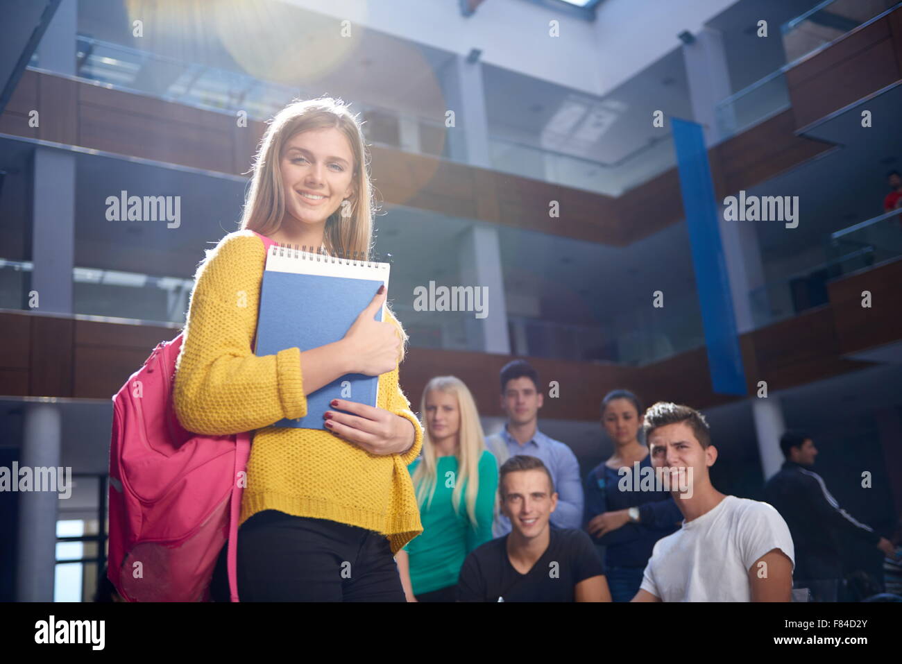 happy students group study in classroom Stock Photo - Alamy
