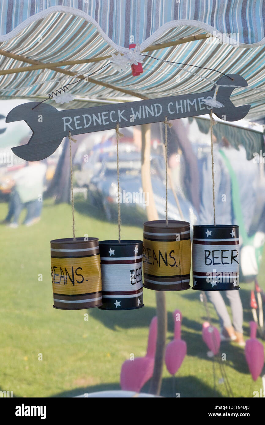 Redneck Beer can wind chimes Stock Photo