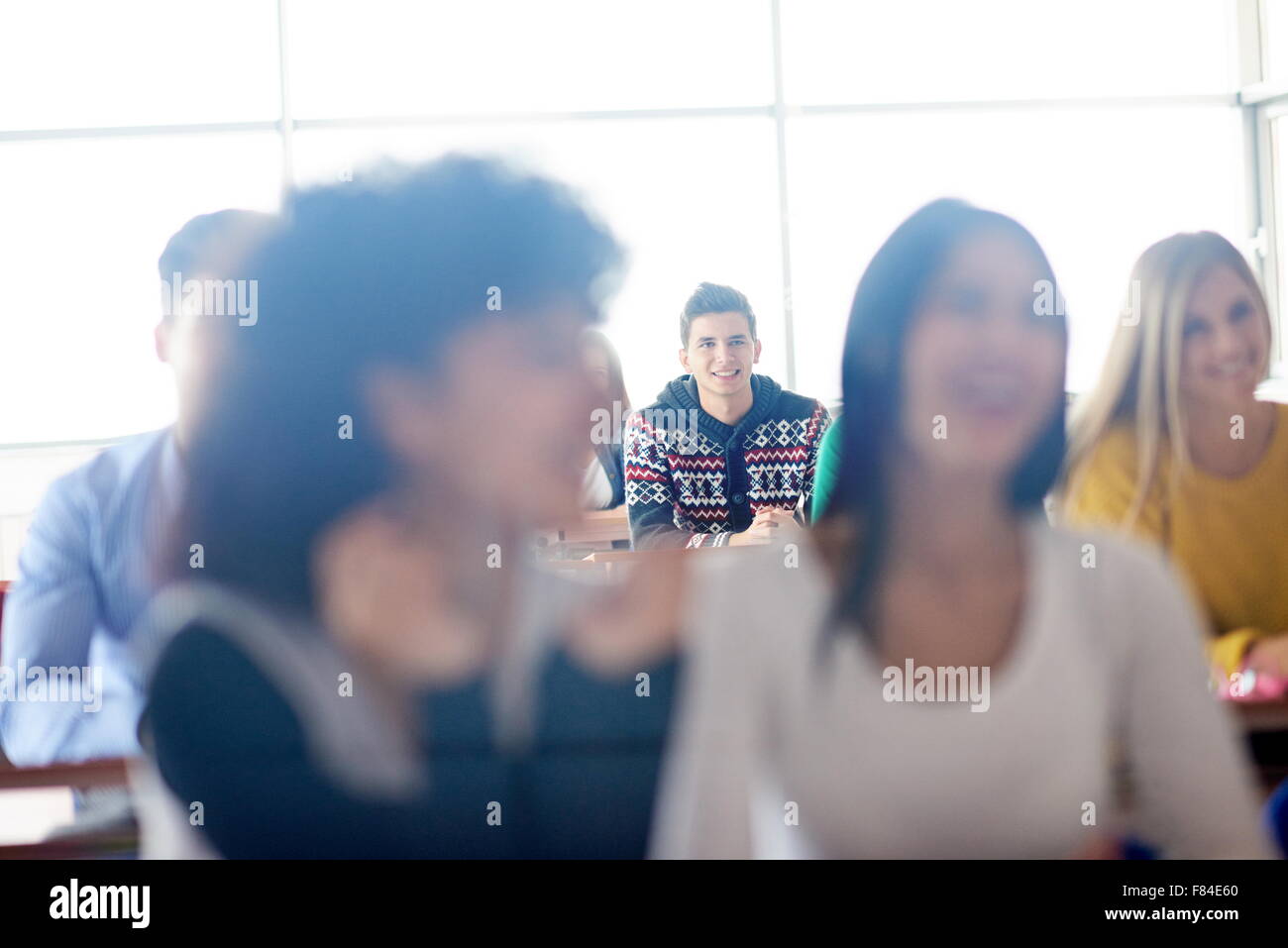 portrait of young female student at school classroom Stock Photo - Alamy