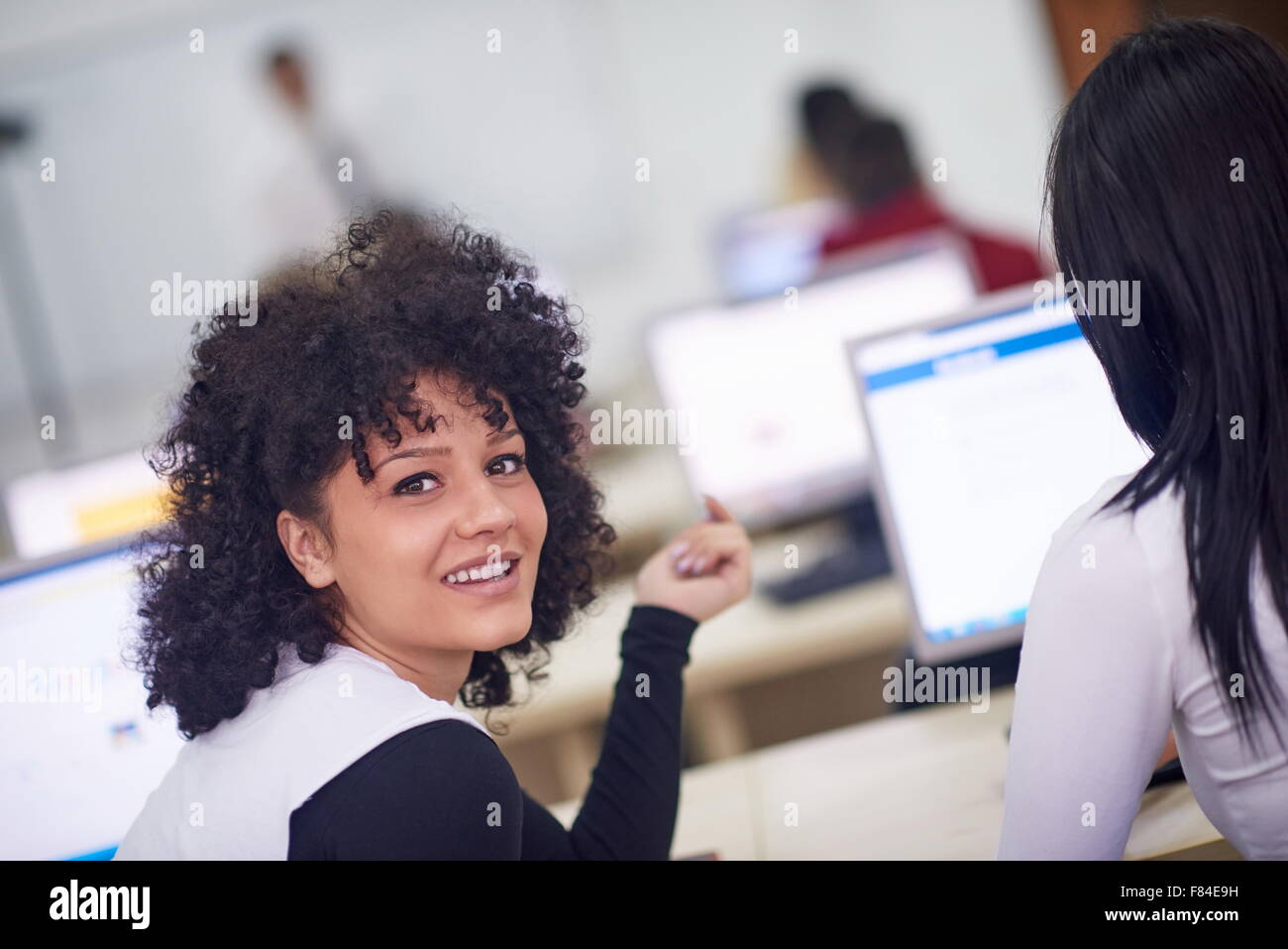 portrait of young female student at school classroom Stock Photo - Alamy