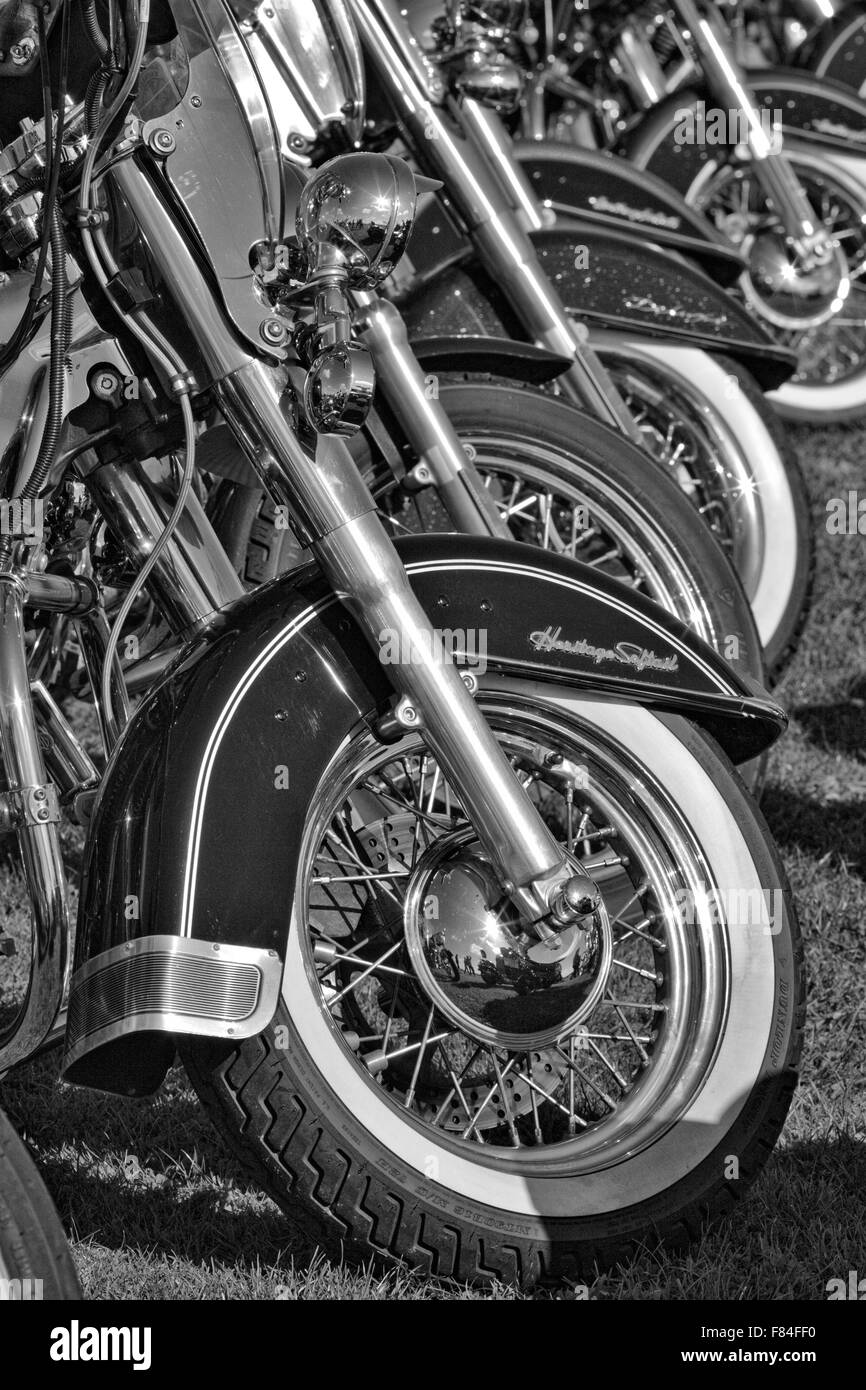 Harley Davidson motorcycle Abstract Black and White Stock Photo
