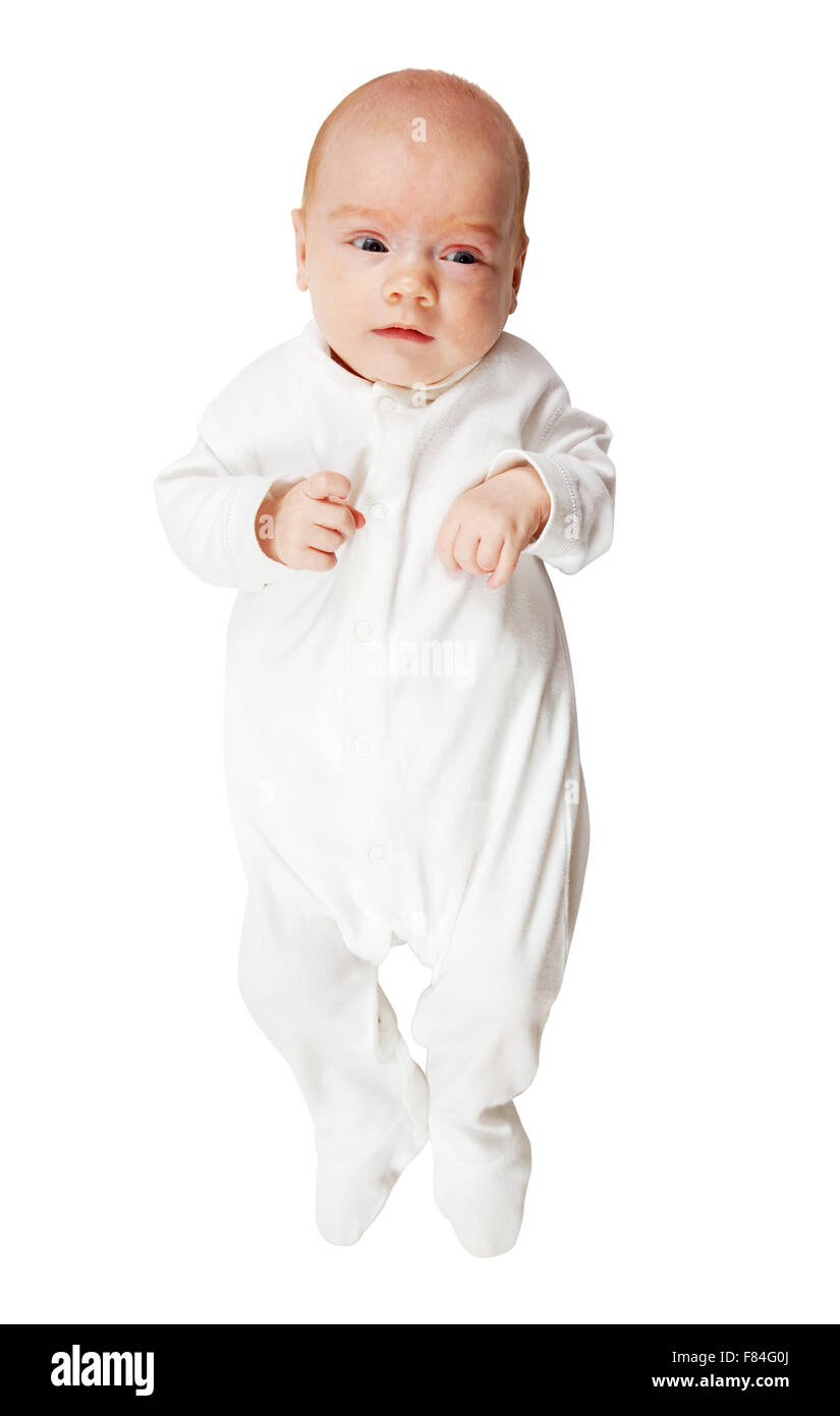 1 month baby girl. Isolated over white background Stock Photo - Alamy