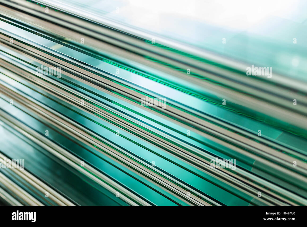 Sheets of Tempered Window Float Glass Stock Photo