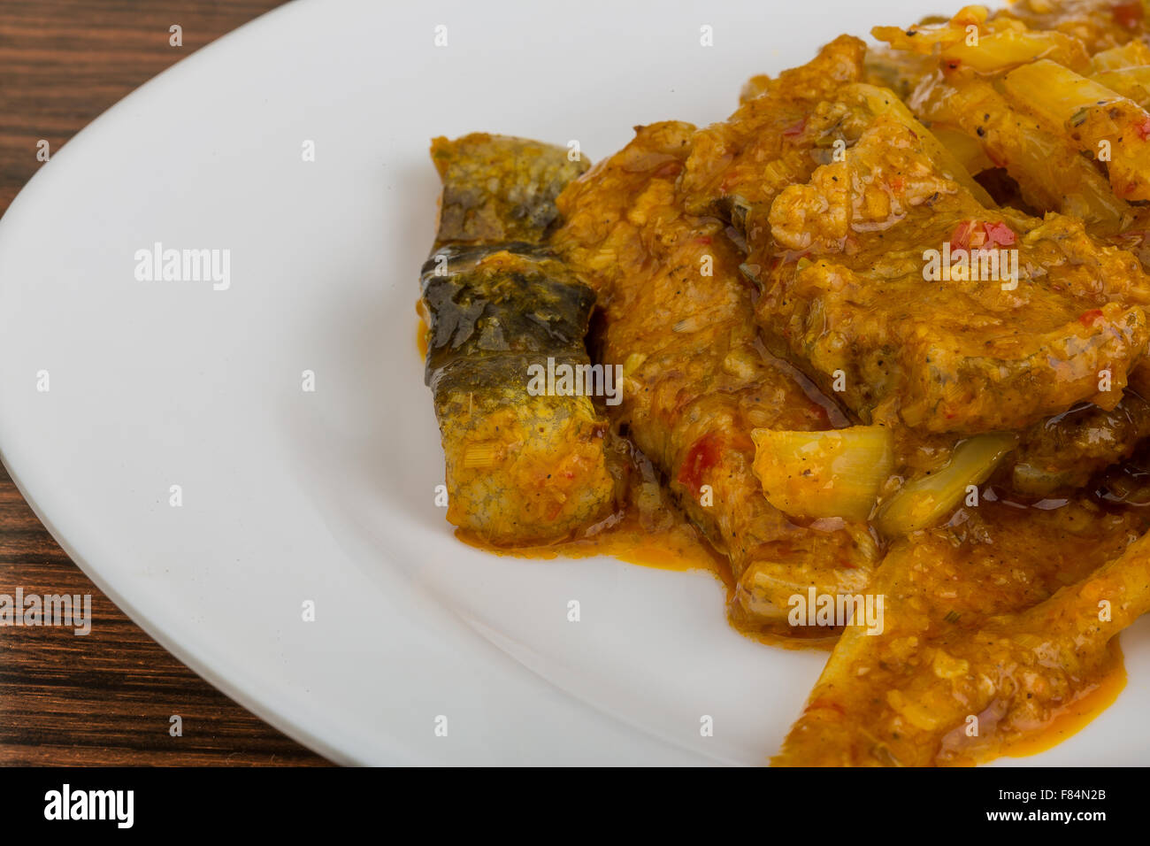 Roasted eel with ginger and lemongrass sauce Stock Photo Alamy