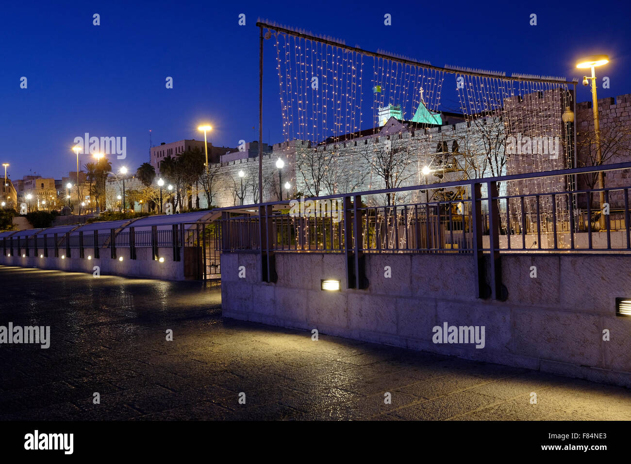 View Of The Old City Walls From The Promenade Of Mamila In Jerusalem