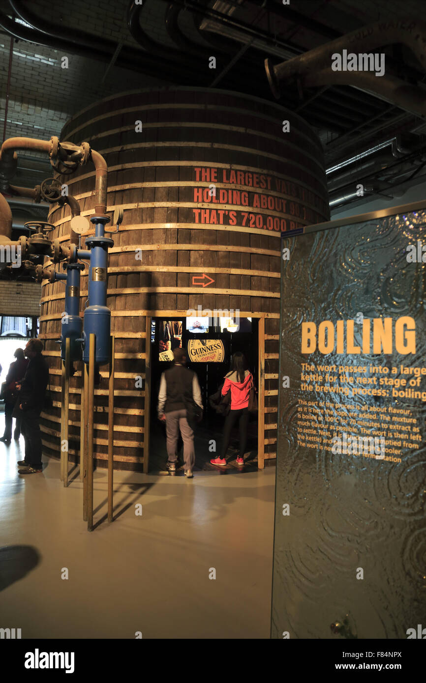 Interior view of the Guinness Storehouse, the museum of Guinness beer ...