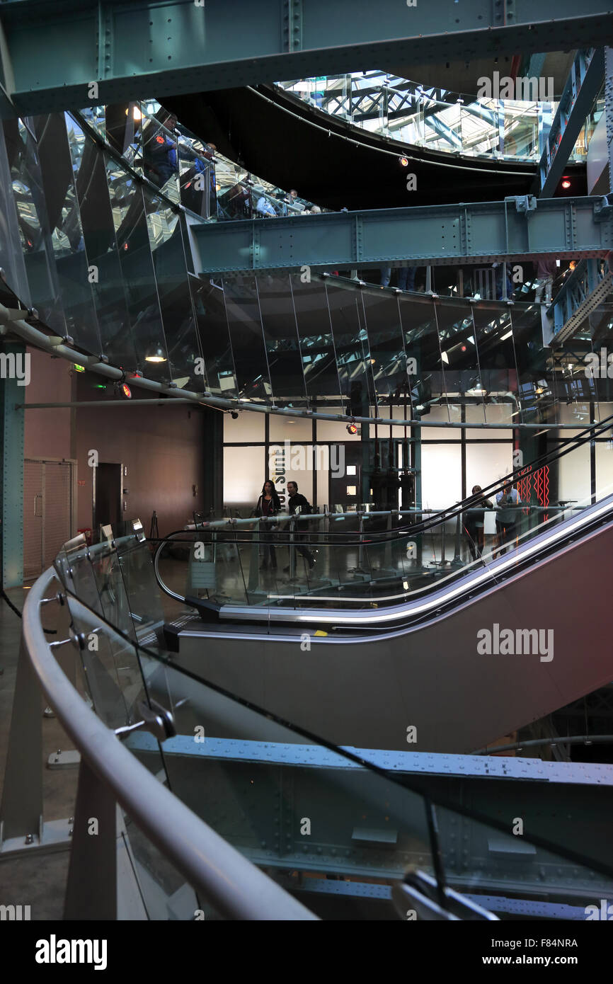 Interior view of the Guinness Storehouse, the museum of Guinness beer ...