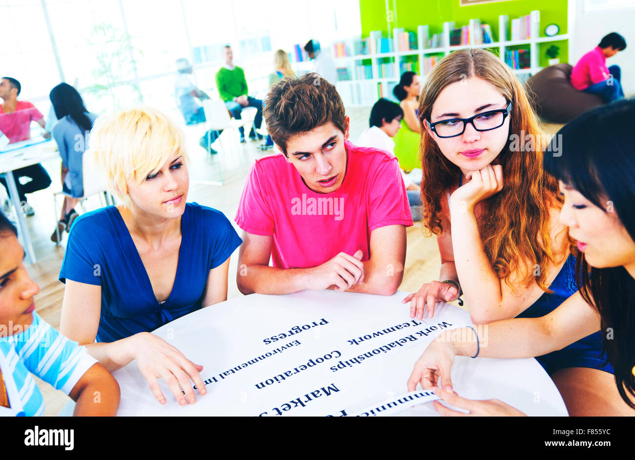 Students University Studying Project Communication Concept Stock Photo ...
