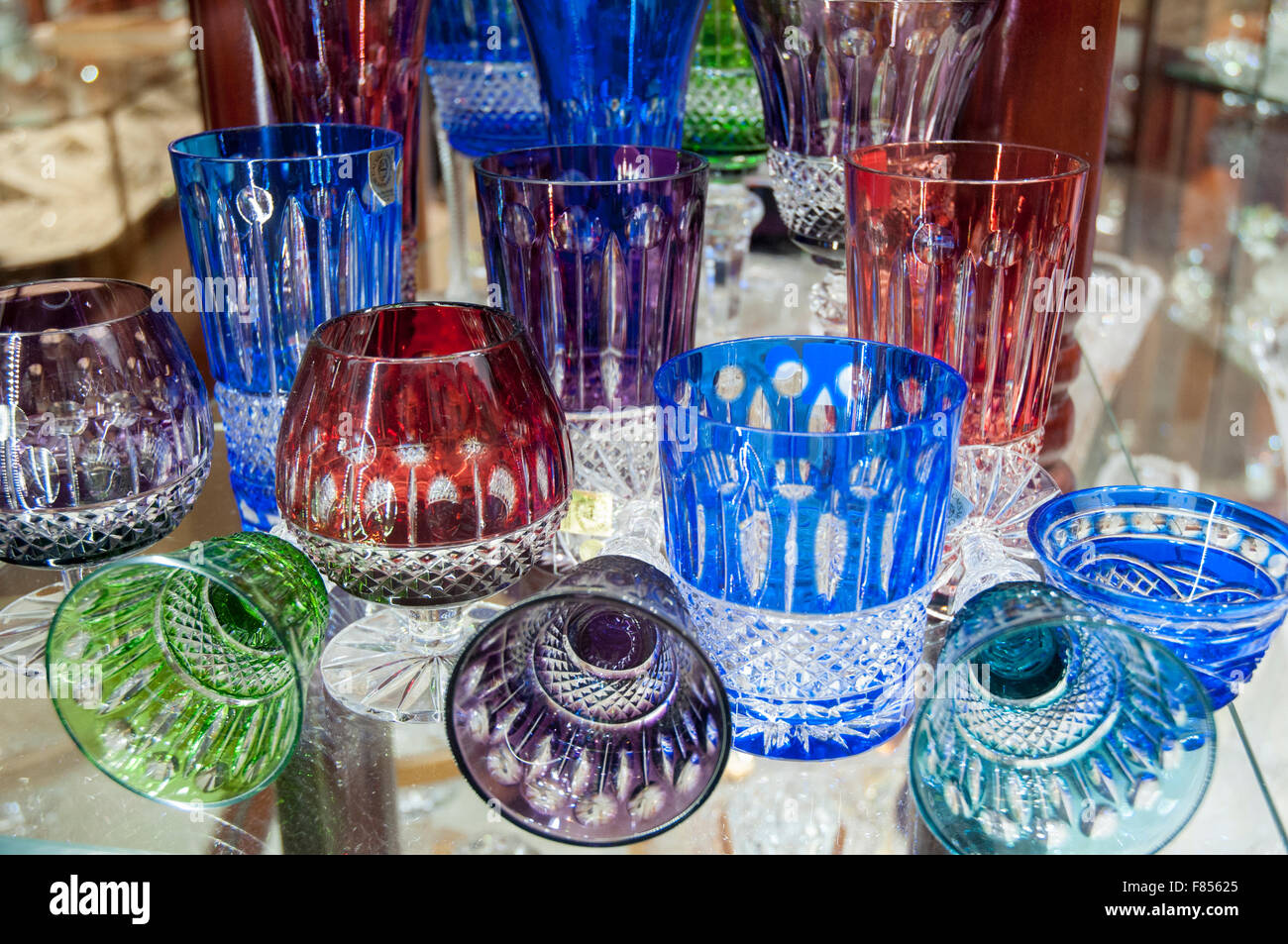 Bohemian crystalware display, Prague, Czech Republic Stock Photo Alamy