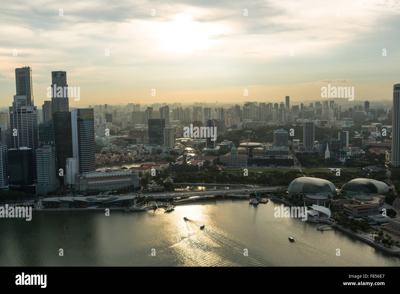 View of Singapore city skyline at sunset Stock Photo - Alamy