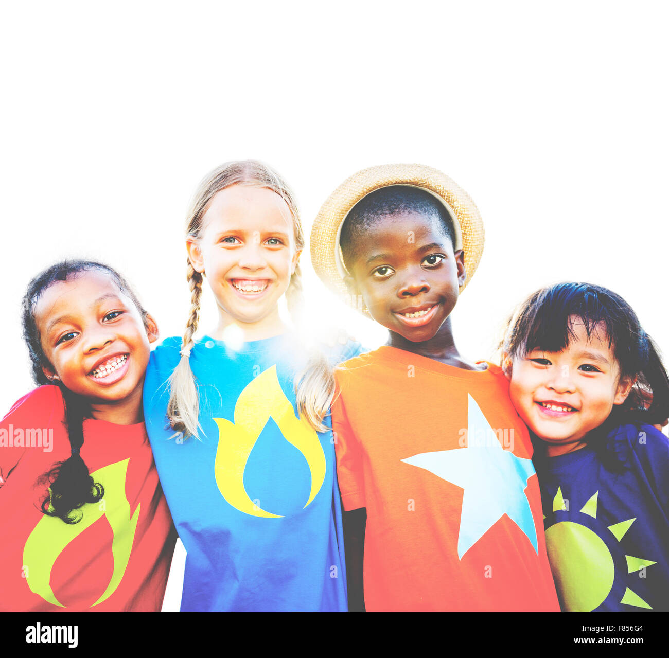 Children Playful Cheerful Happiness Diversity Friendship Concept Stock ...