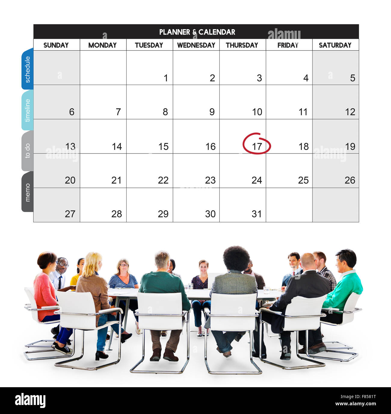 Calender Planner Organization Management Remind Concept Stock Photo