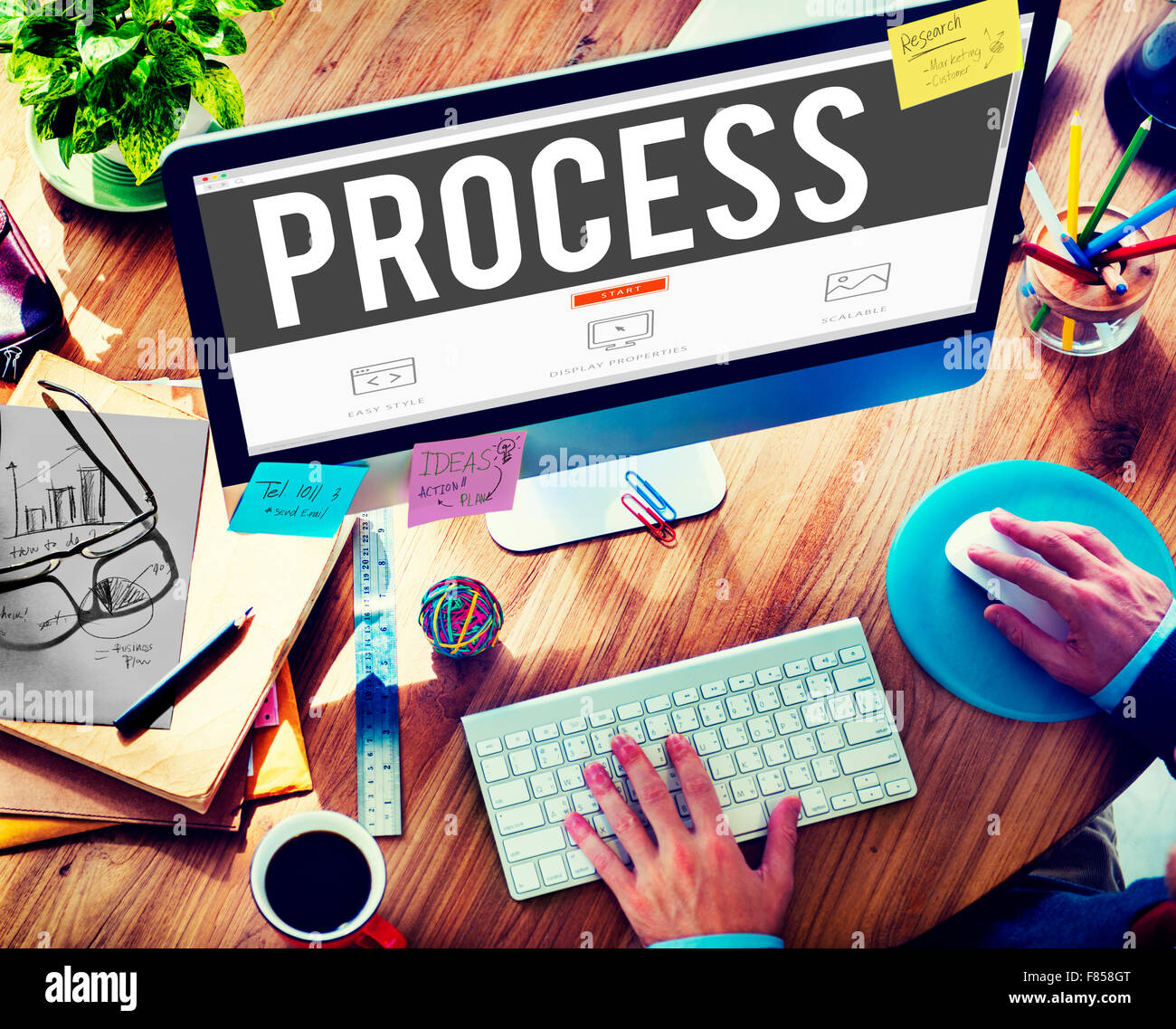 Process Determination Evaluate Improvement Steps Concept Stock Photo