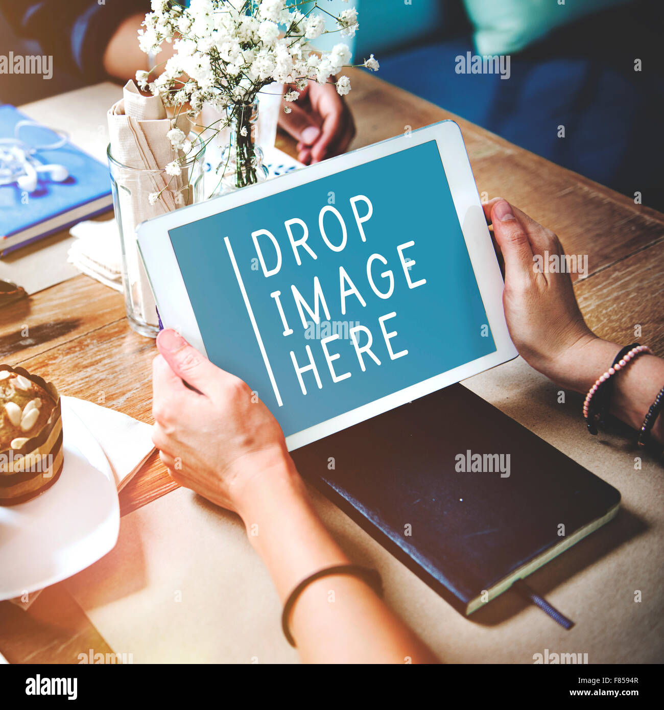 Upload Connecting Share Upload Social Communication Concept Stock Photo