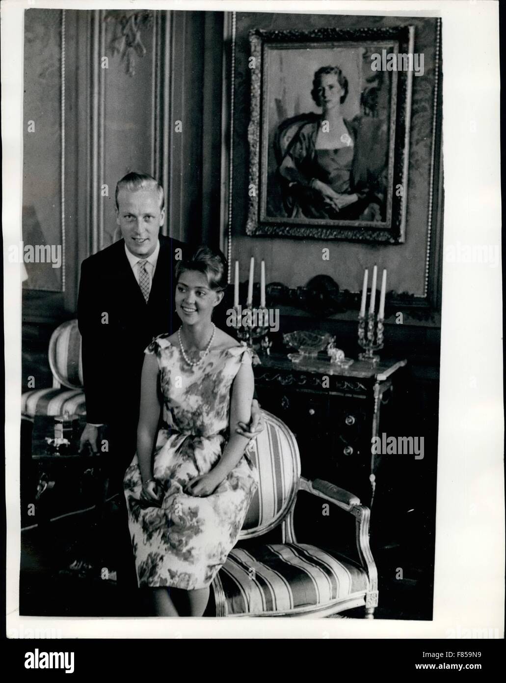 1968 - Princess Birgitta of Sweden - Prepares for Her Marriage. New picture taken specially in honour of the forthcoming marriage of Princess Birgitta of Sweden and Prince Hohann George of Hohenzollern and shows the Prince and Princess in the Royal Palace of Stockholm. They are to marry on May 25th. © Keystone Pictures USA/ZUMAPRESS.com/Alamy Live News Stock Photo