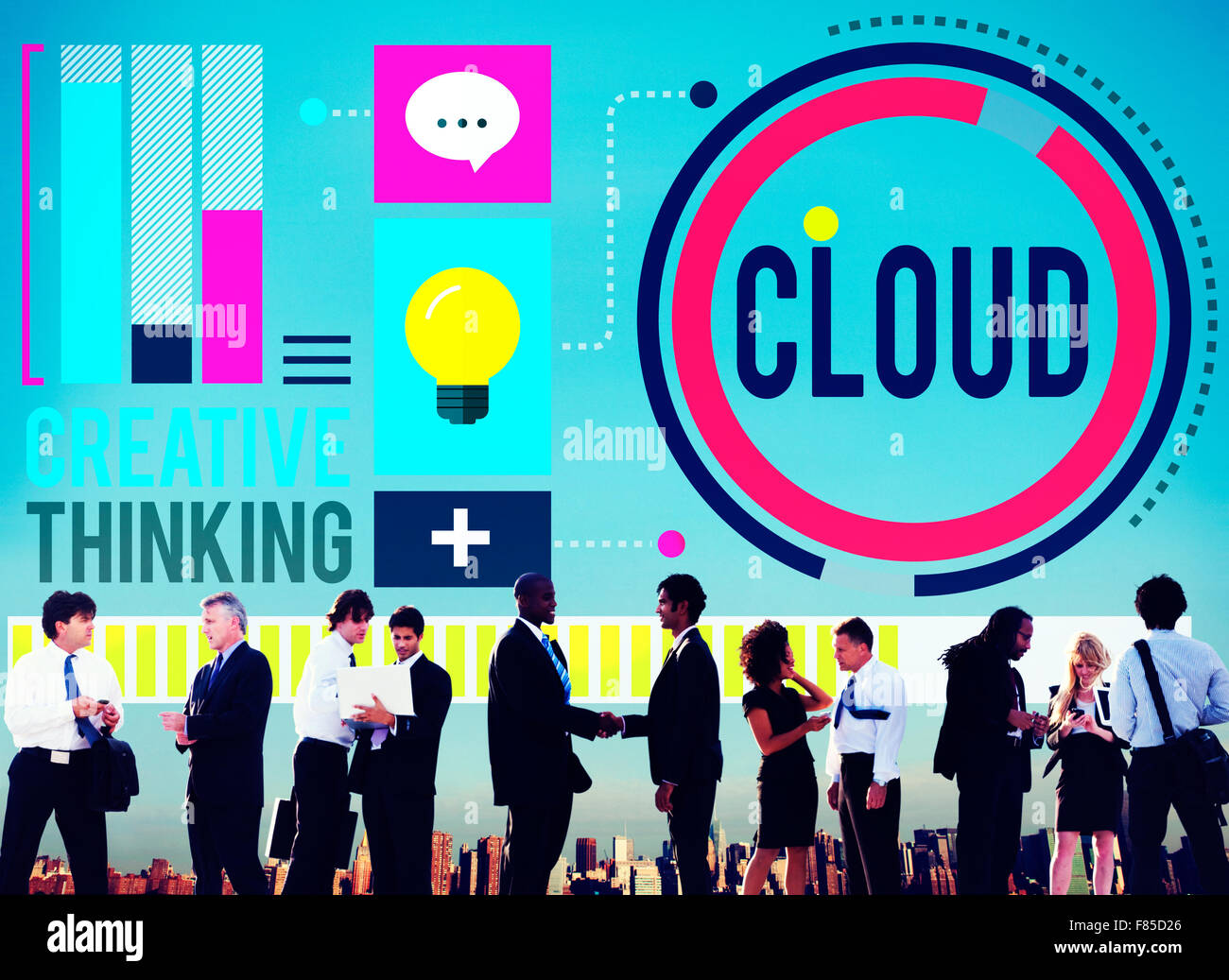 Cloud Cloud Computing Cloud Networking Data Storage Concept Stock Photo ...