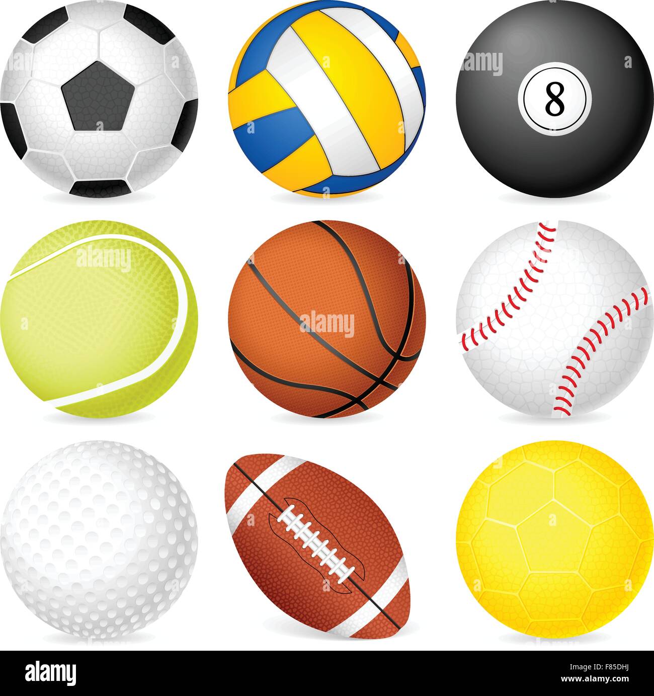 Sport balls on white background. Vector illustration Stock Vector Image ...