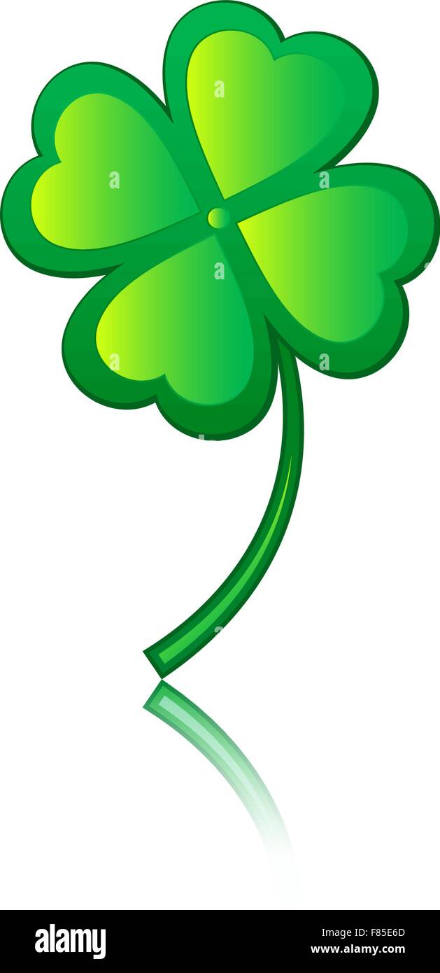 Green four leafs clover. Vector illustration Stock Vector Image & Art ...
