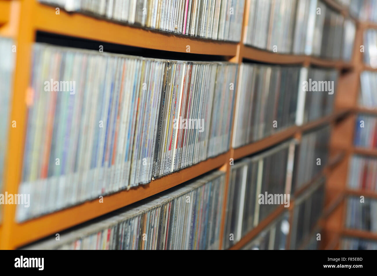 music cd dvd and plates collection library archive Stock Photo