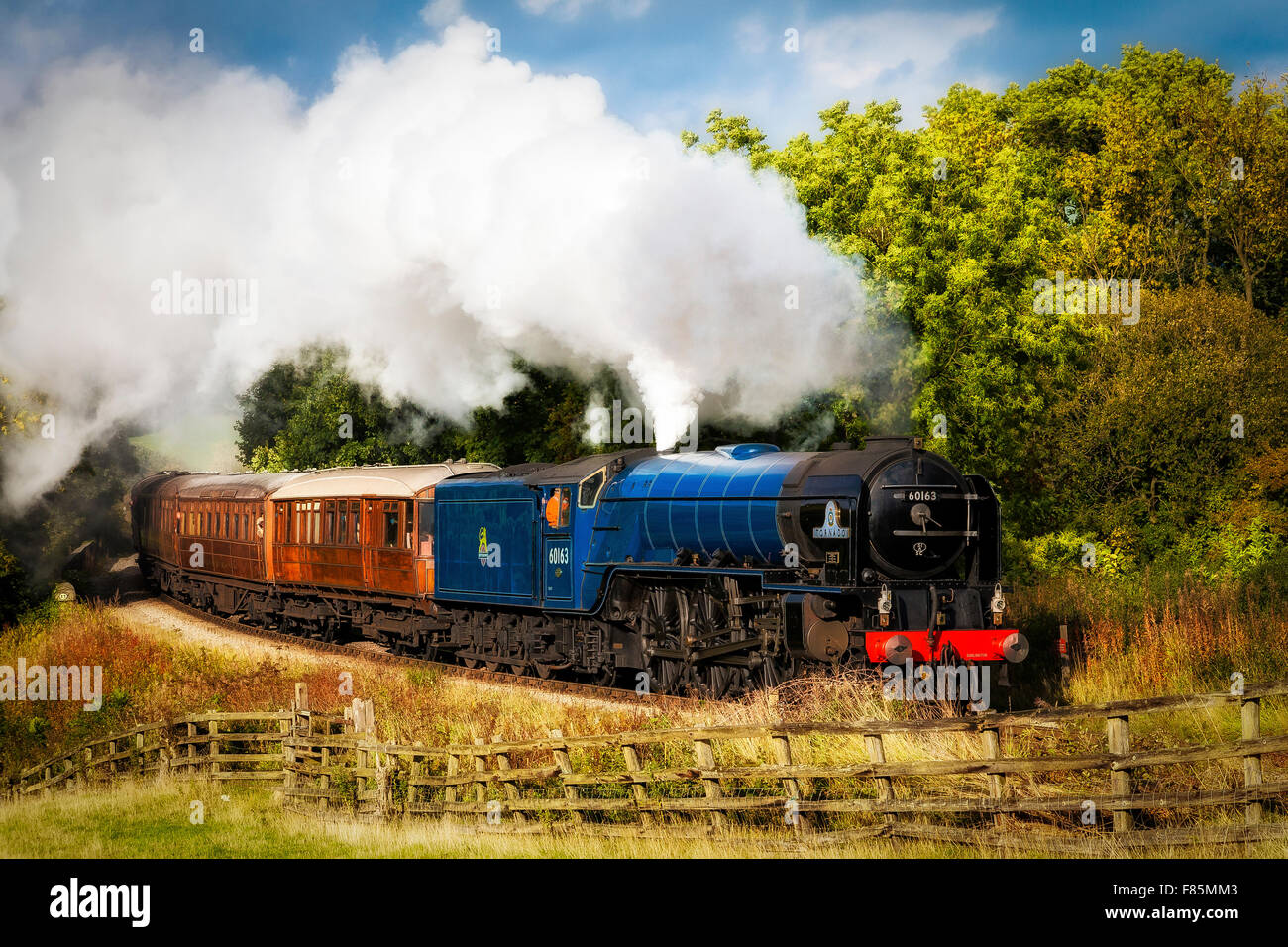 60163 A1 peppercorn steam locomotive Tornado on the north Yorkshire moors railway Stock Photo
