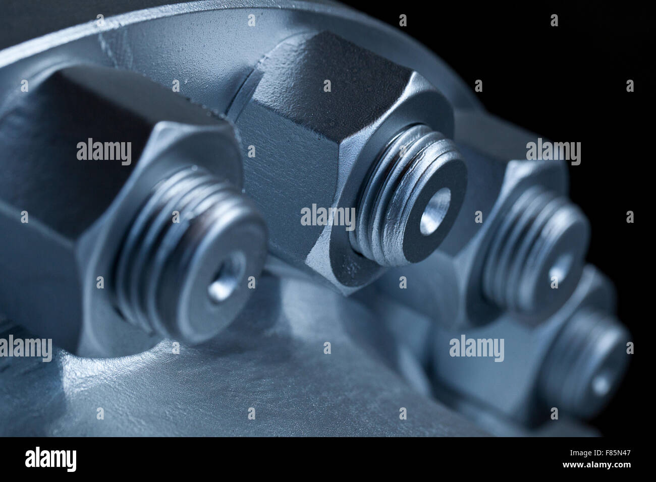 Joint of two flanges by bolts and nuts Stock Photo Alamy