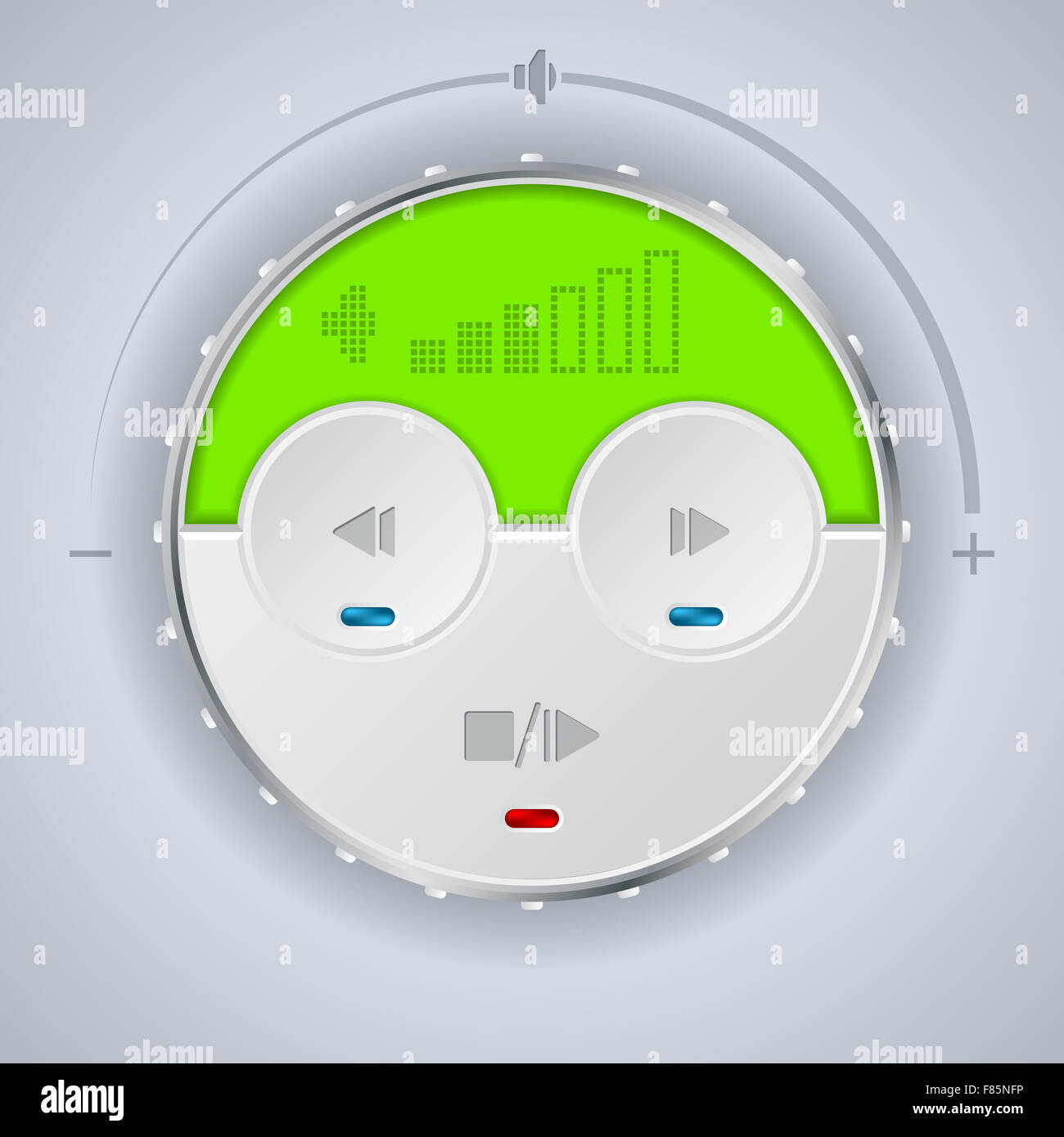 Compact car audio player dashboard with green lcd Stock Photo Alamy