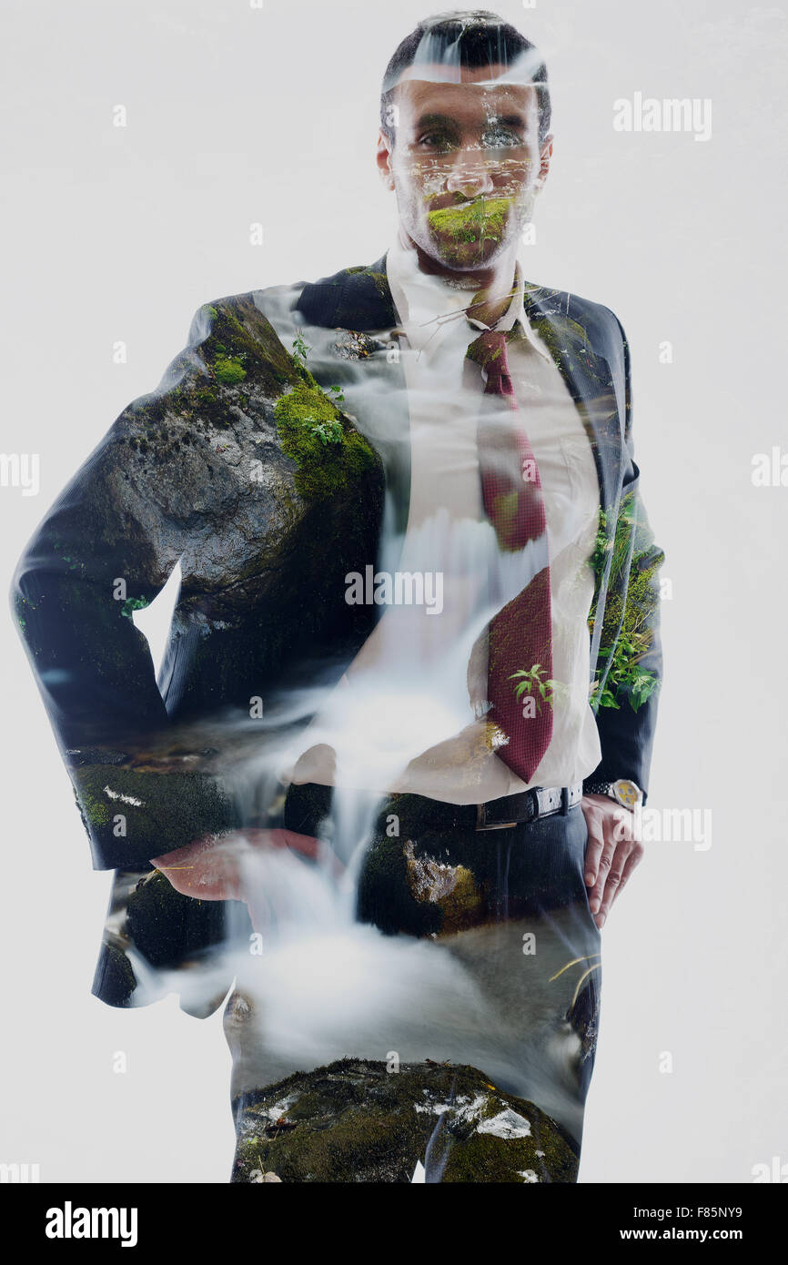 Double exposure portrait forest hi-res stock photography and images - Alamy